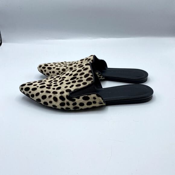 JENNI KAYNE Calf Hair Cheetah Mules Size 6.5 EU 37.5 Pointed Toe Animal Print - Picture 5 of 10